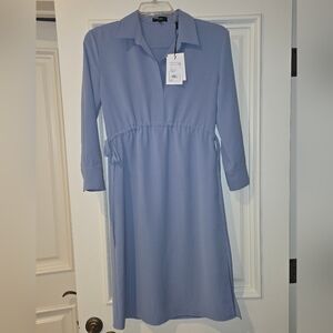 THEORY Womens Long Sleeve Dress Blue Drawstring Size 0